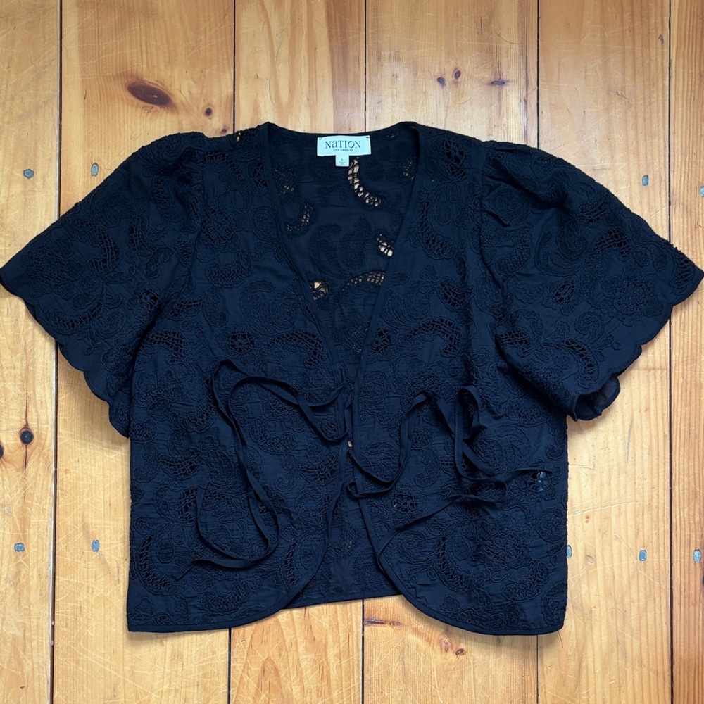 Nation Los Angeles Rosalyn Tie-Front Top - Size Small